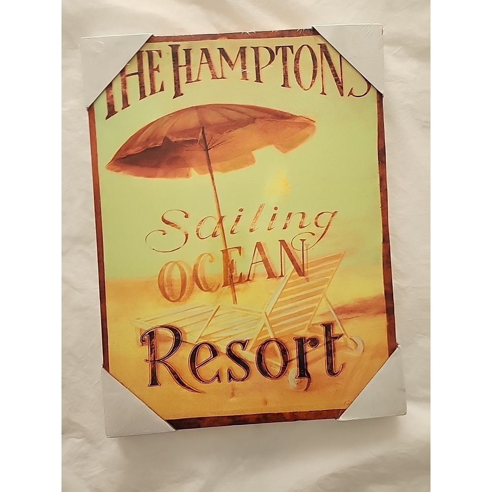 New Lot 2 Vintage Style Canvas Print Home Decor "16x12" Flower 1928 & Resort NIB - Picture 3 of 5
